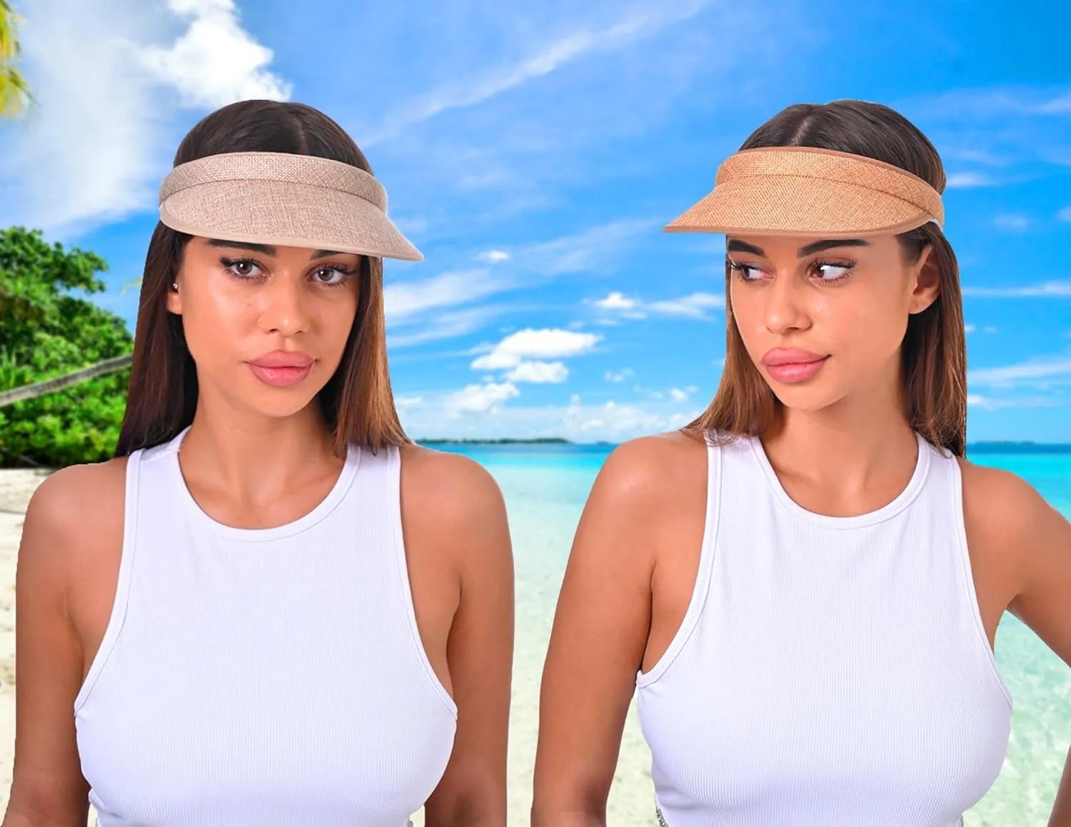 3 Pieces Clip On Visors Women Men Visor Sun Hats Hat Outdoor Sports Golf Beach Travel Tennis Cap
