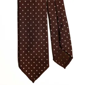 Brown Polka Dot Silk Tie