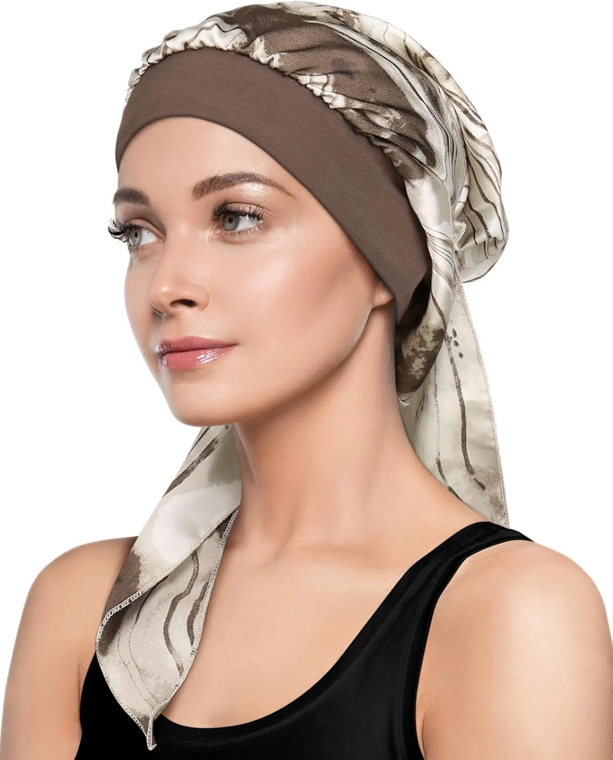 Chemo Head Scarf with Cap Stylish Cancer Headwear for Chemo Women