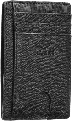 Claasico Front Pocket Small Mens Wallet RFID Blocking Genuine Leather Credit Card Holder