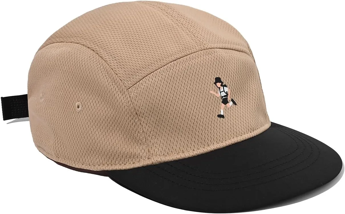Clakllie Quick Dry 5 Panel Hat for Men Summer Mesh Baseball Cap Flat Brim Trucker Hats Breathable Golf Dad Hats Camping Hat