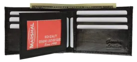 Crocodile Print Cowhide Leather Bifold Wallet with Center ID Window & Credit Card Slots 71152 CR