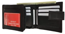 Extra Capacity Genuine Cowhide Leather Bifold Expandable Trifold Wallet 2092 CF