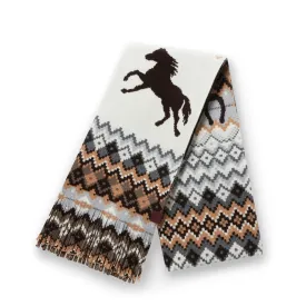 Fairisle Logo Scarf, Cream/Brown