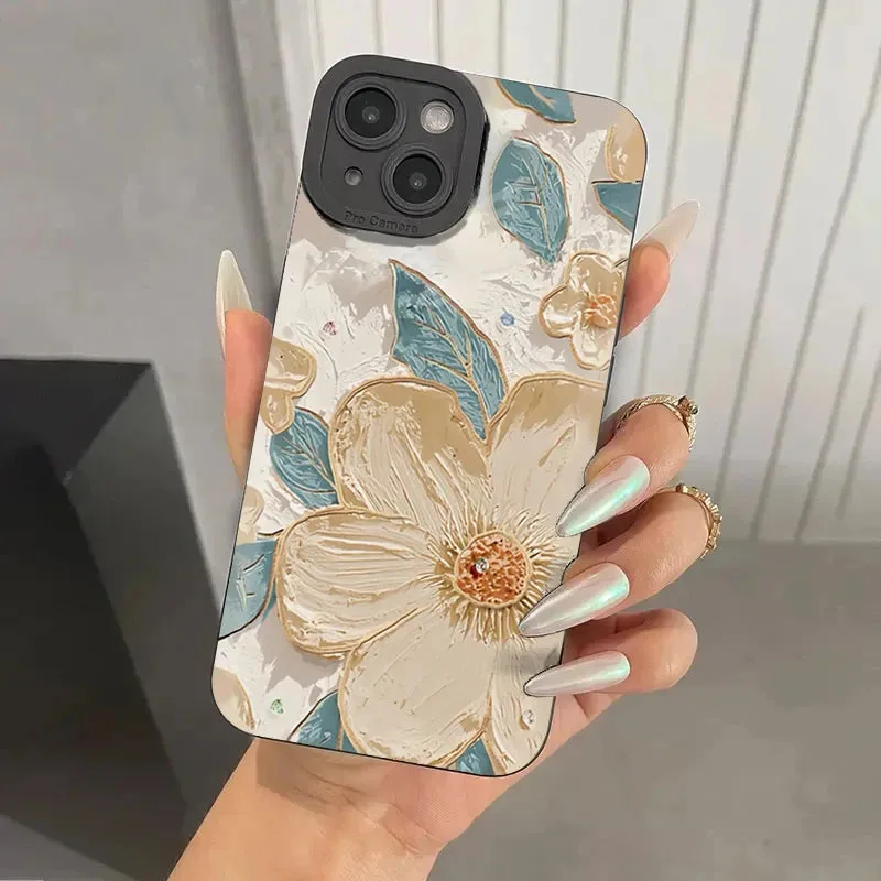 Flower phone case|Oil Painting Flower Phone Case