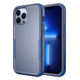 For Apple iPhone 14 Pro 3in1 Case Drop Resistant Defender Tradies Hybrid Armor Heavy Duty Rugged Shockproof Tough Cover (Blue)