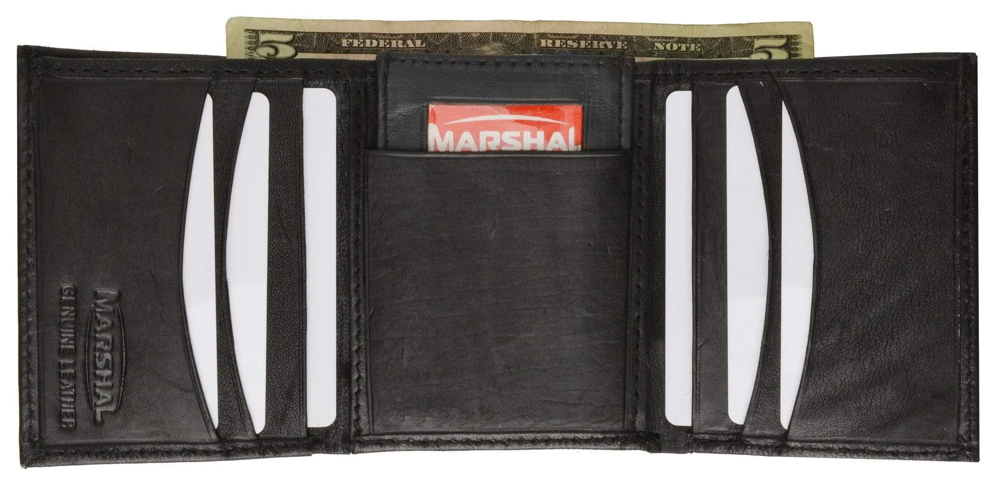 Genuine Leather Trifold W/Removable ID Holder Mens Wallet 2955