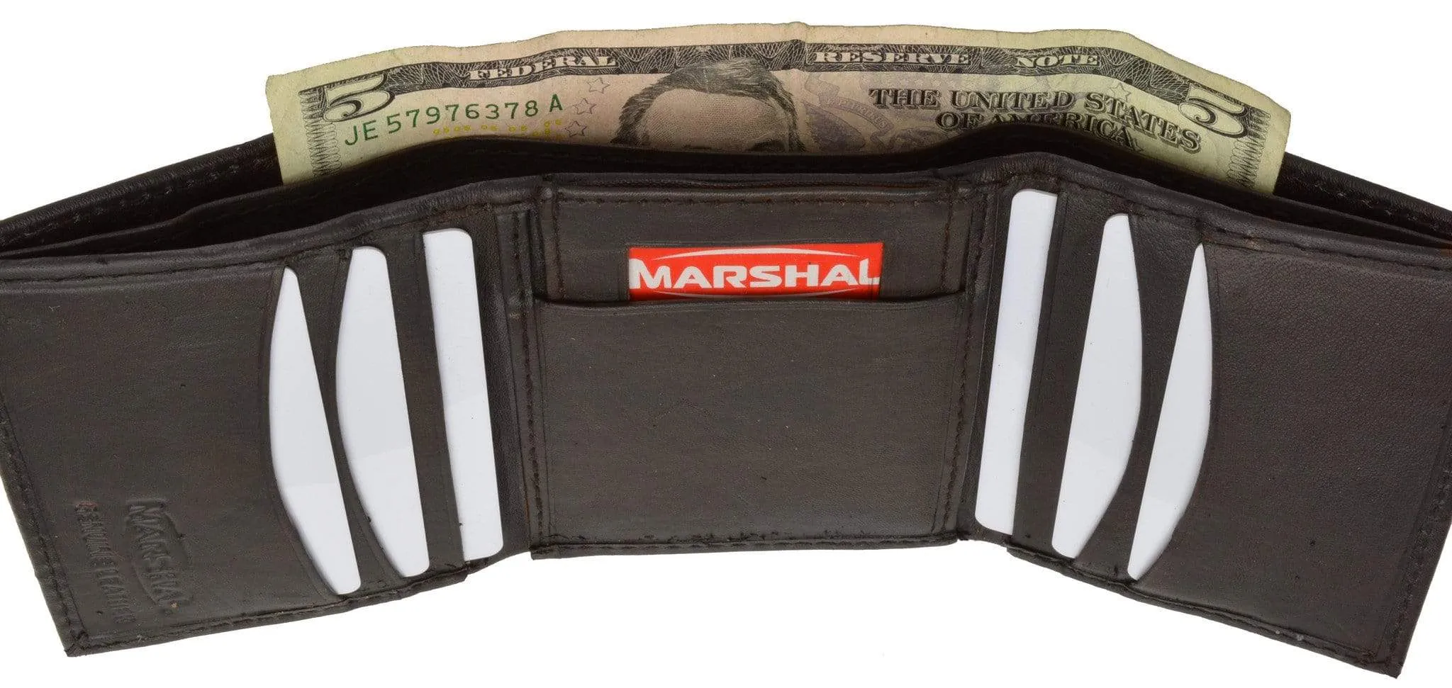 Genuine Leather Trifold W/Removable ID Holder Mens Wallet 2955