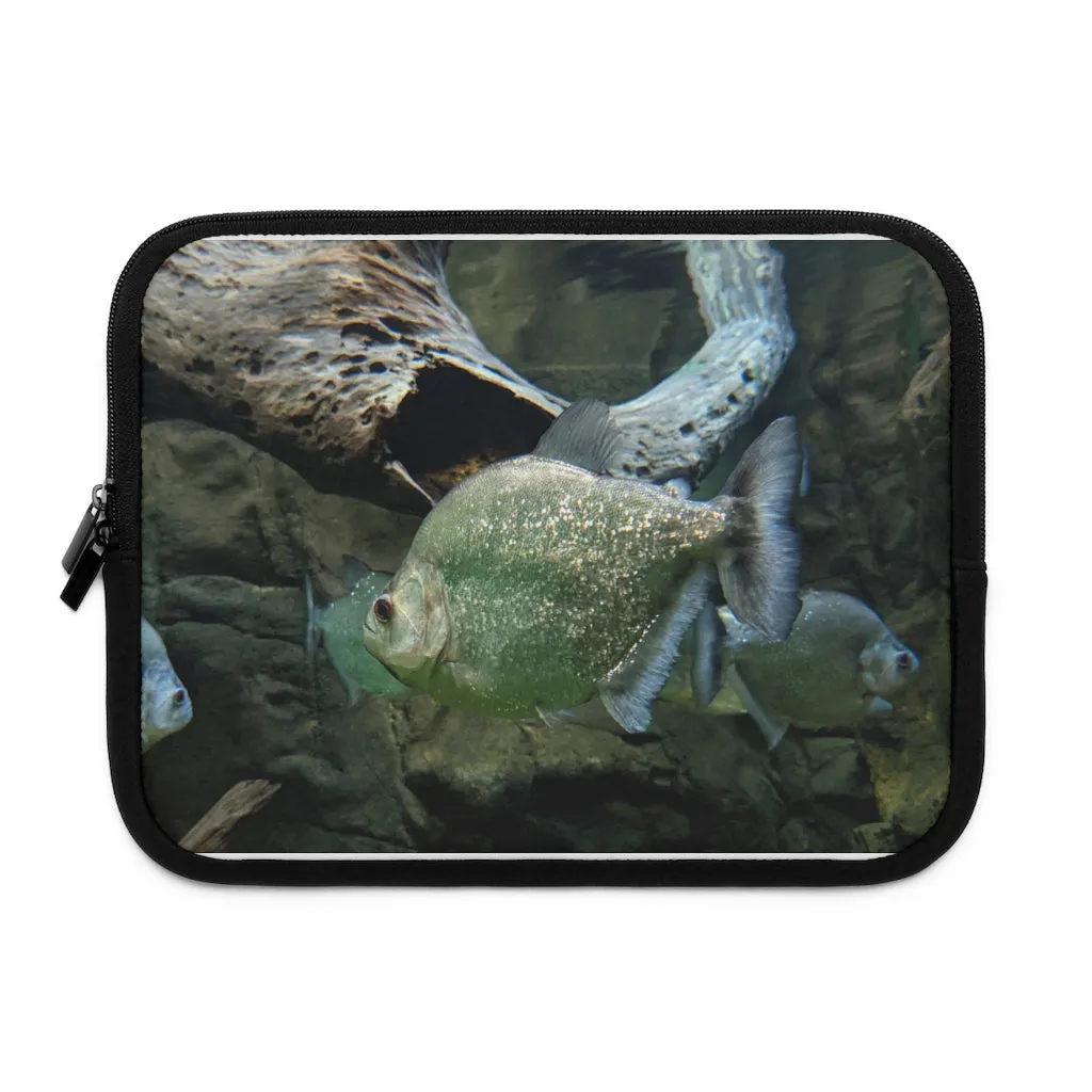 Glitter Green Fish Laptop Sleeve