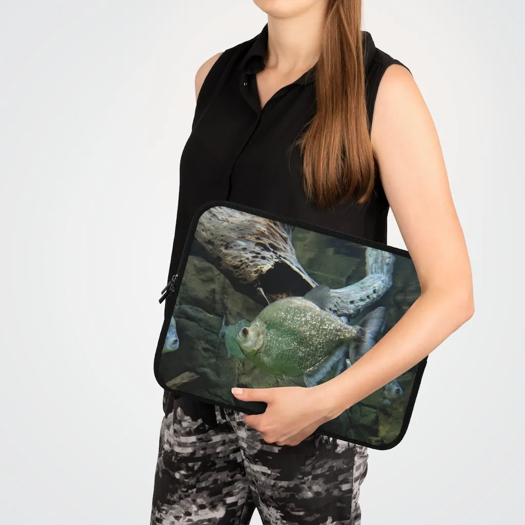 Glitter Green Fish Laptop Sleeve