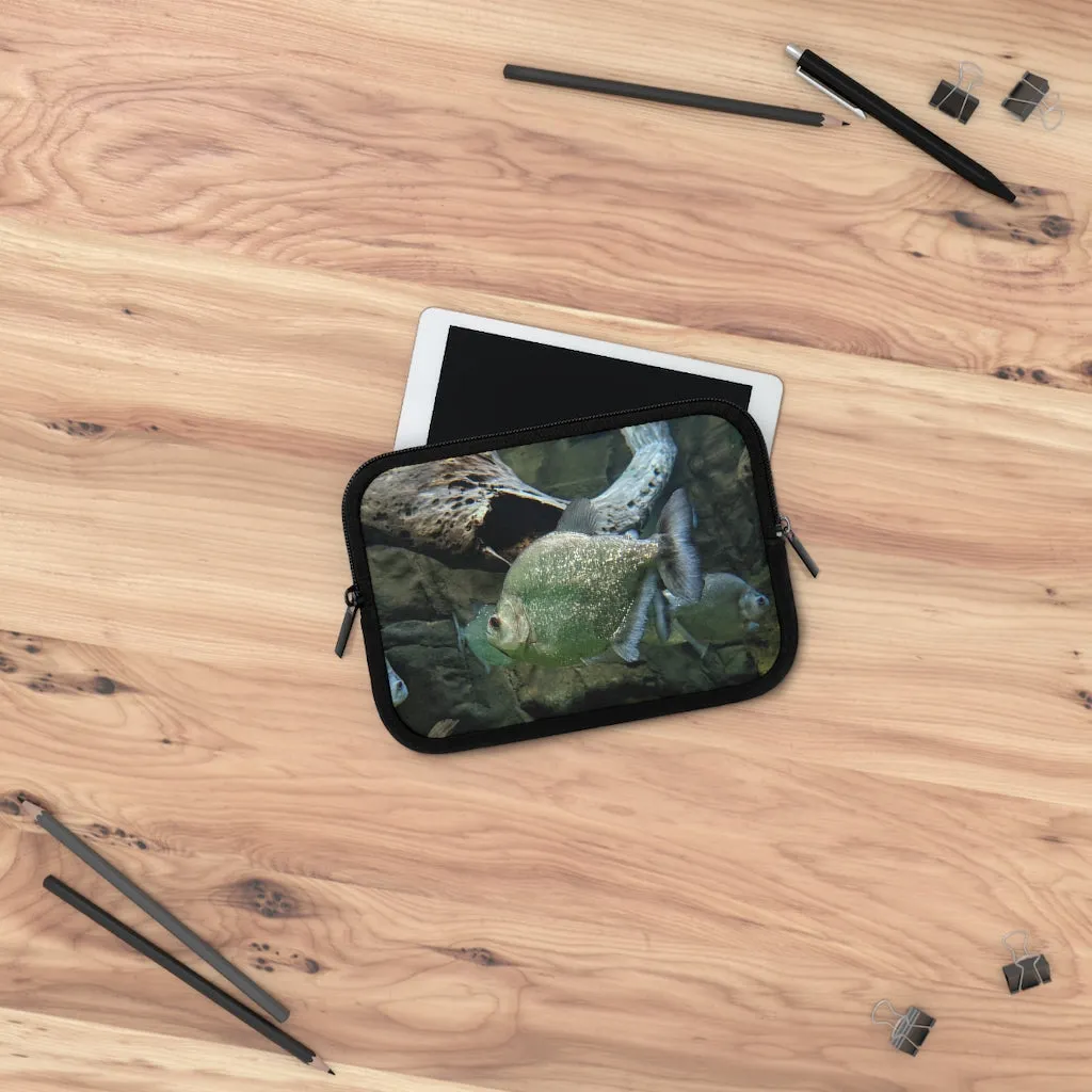 Glitter Green Fish Laptop Sleeve