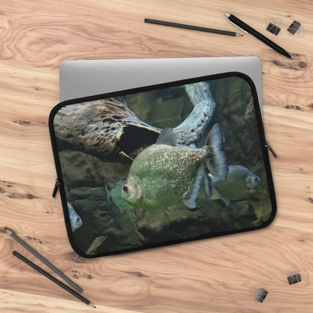 Glitter Green Fish Laptop Sleeve