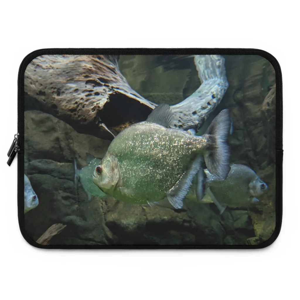 Glitter Green Fish Laptop Sleeve