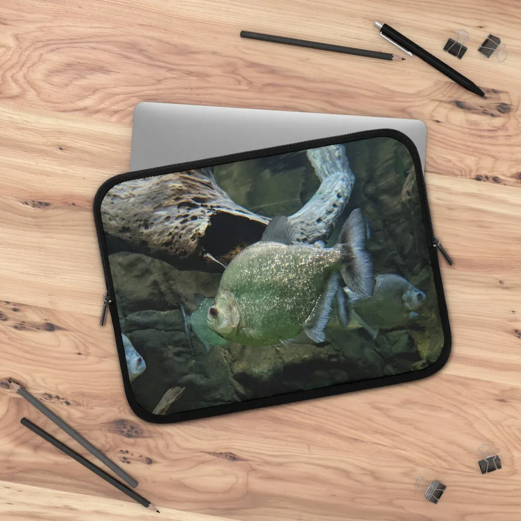 Glitter Green Fish Laptop Sleeve
