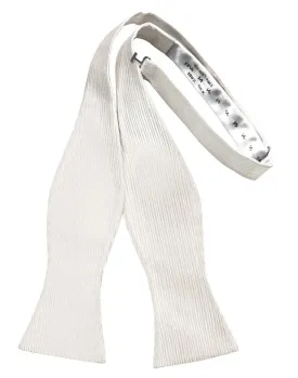 Ivory Faille Silk Self Tie Bow Tie