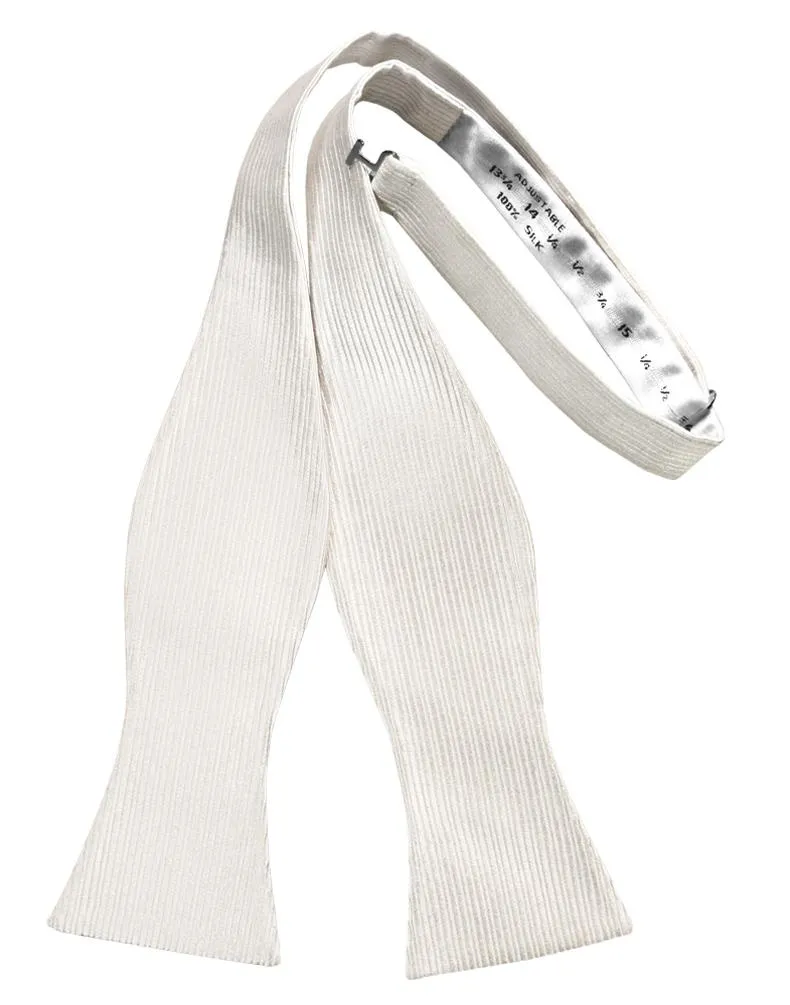 Ivory Faille Silk Self Tie Bow Tie