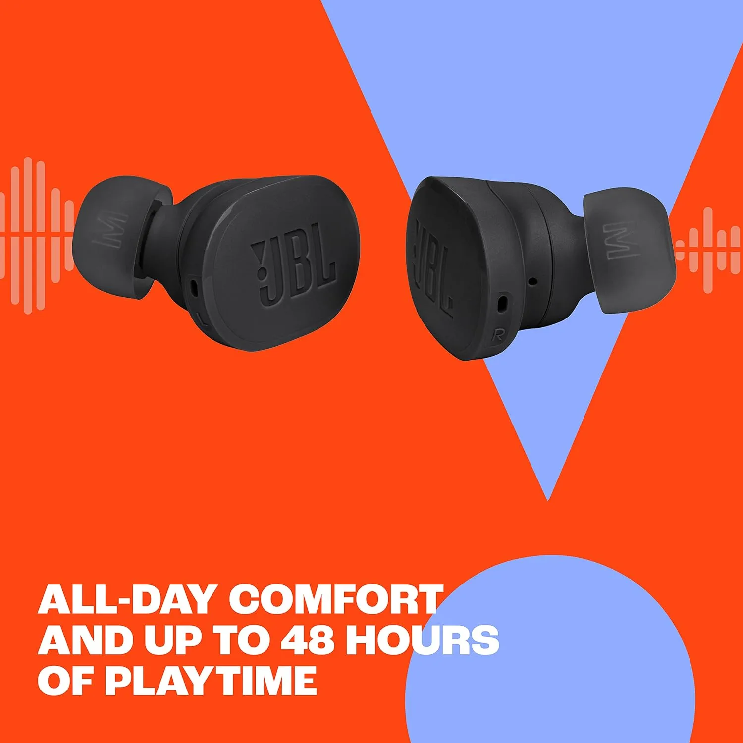 JBL Tune Buds - True wireless Noise Cancelling earbuds, JBL Pure Bass Sound, Bluetooth 5.3, 4-Mic technology for Crisp, Clear Calls, Up to 48 hours of battery life, Water and dust resistant (Purple)