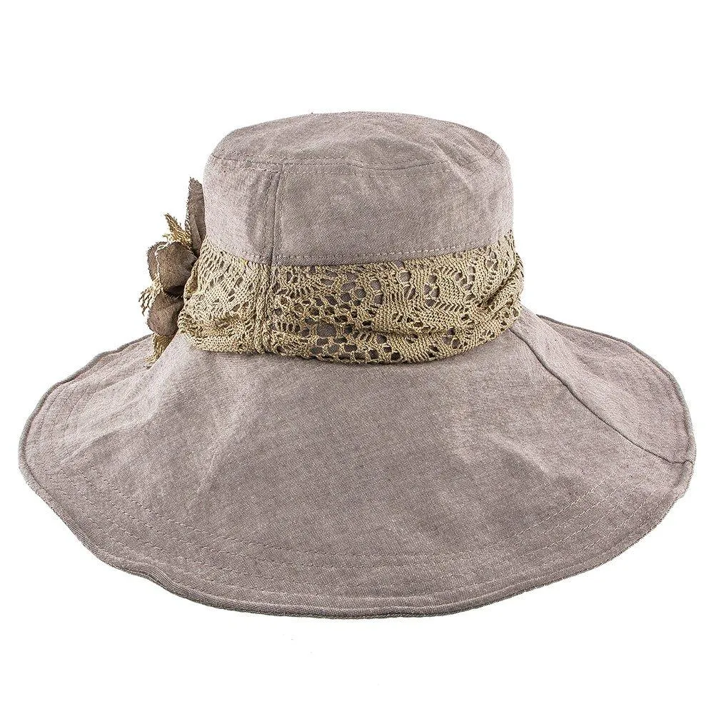 Jeanne Simmons Wide N' Soft Mocha Polyester Wide Brim Hat