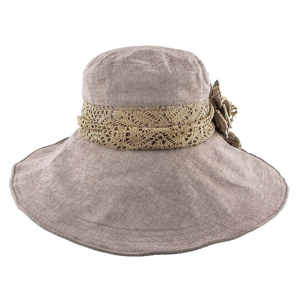 Jeanne Simmons Wide N' Soft Mocha Polyester Wide Brim Hat