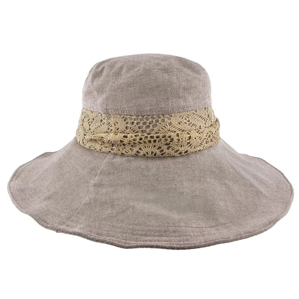 Jeanne Simmons Wide N' Soft Mocha Polyester Wide Brim Hat