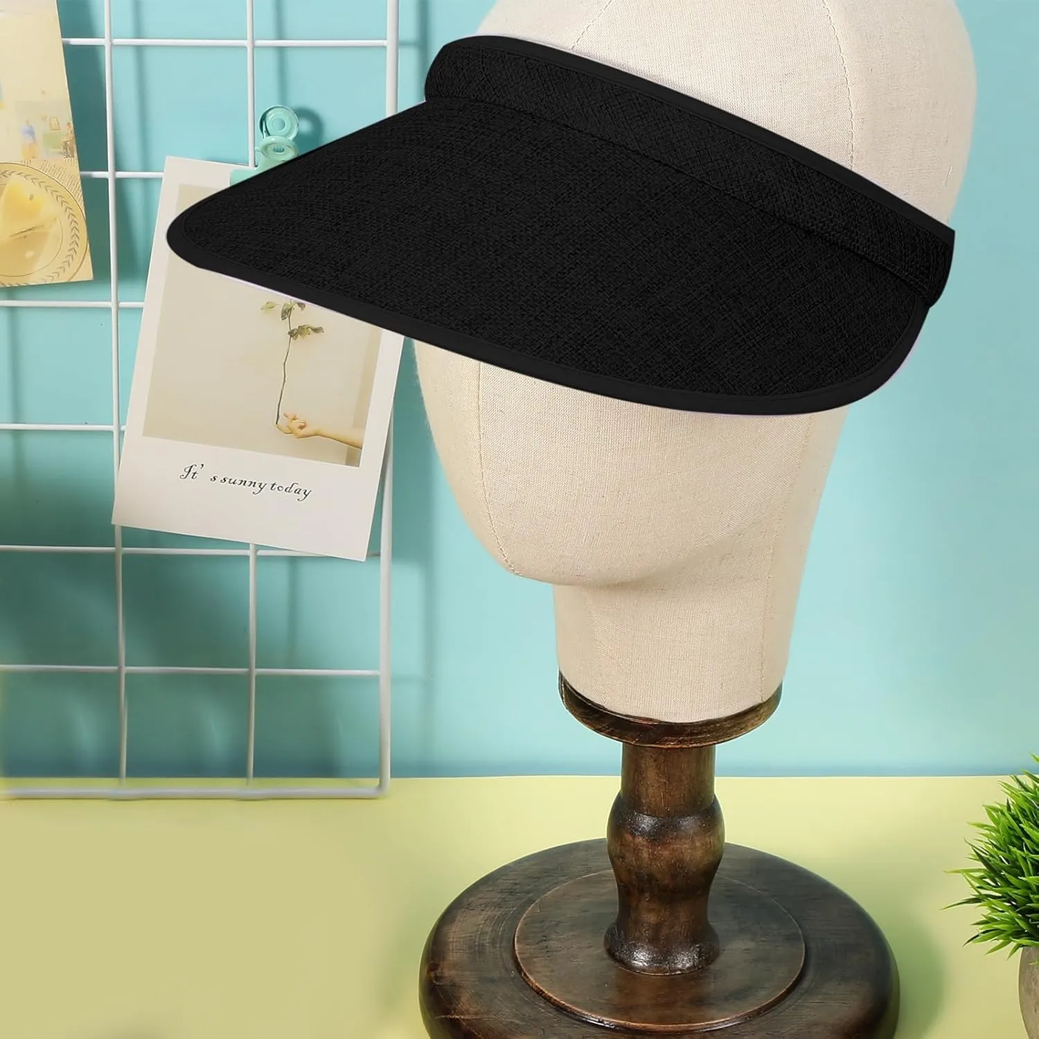 Jiuguva 10 Pieces Sun Visor for Women Golf Clip on Visor Hat with Brim One Size Adjustable for Men Women Sport Running