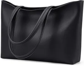 KALIDI Tote Bag Zipper Shoulder Bag Faux Leather Purses Satchel for Women Large Casual Handbag Work Dating College