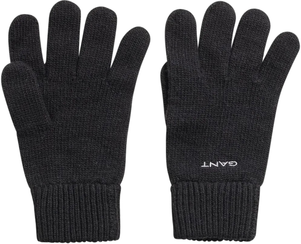Knitted Wool Gloves - Black