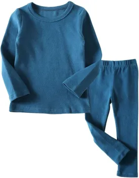 Little Boys Girls Long Johns Thermal Underwear Set 2PC Crewneck Tops and Bottom Toddler Kids Pajamas Warm Jammies,(1-7yrs)