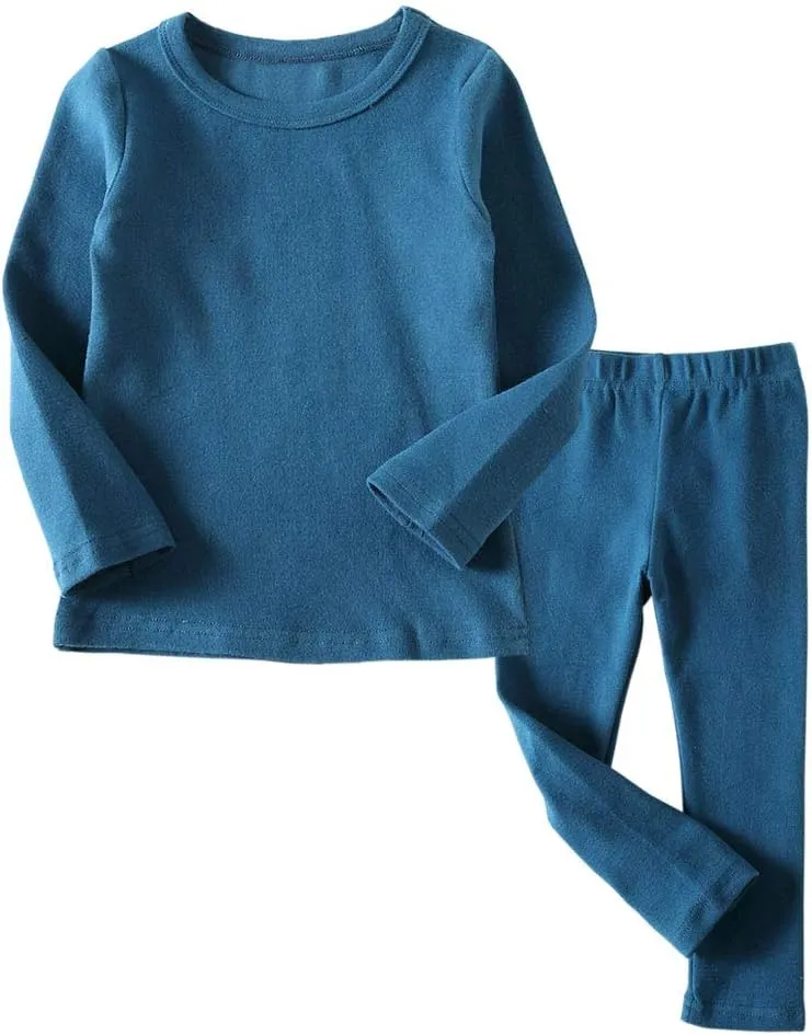 Little Boys Girls Long Johns Thermal Underwear Set 2PC Crewneck Tops and Bottom Toddler Kids Pajamas Warm Jammies,(1-7yrs)