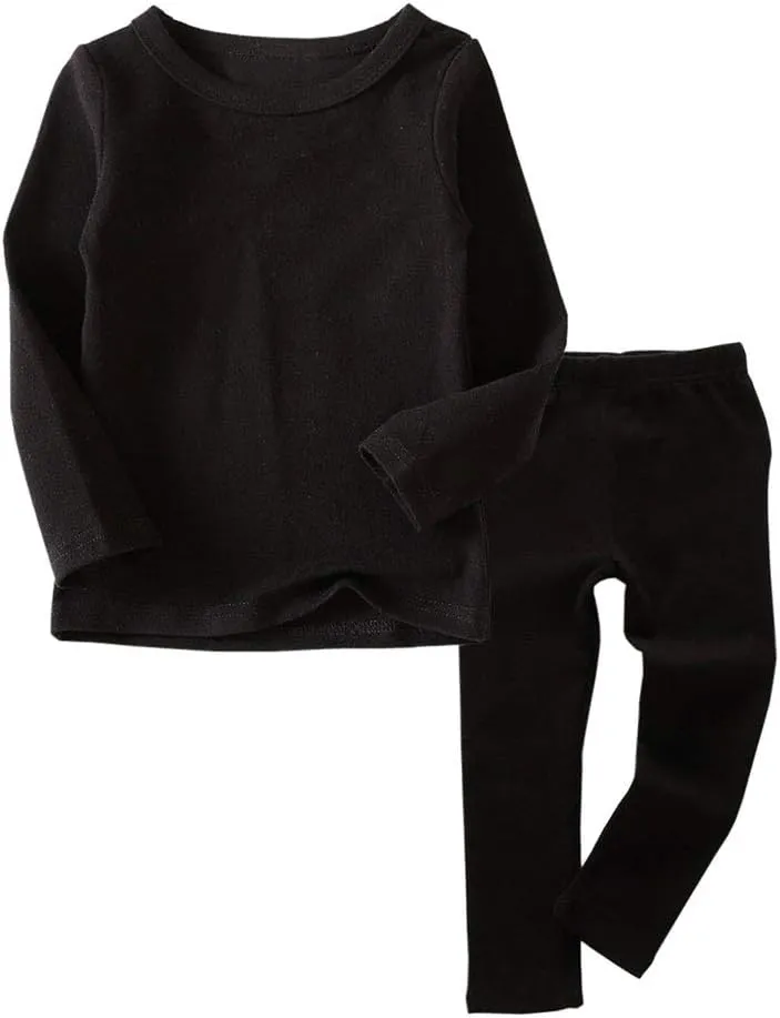 Little Boys Girls Long Johns Thermal Underwear Set 2PC Crewneck Tops and Bottom Toddler Kids Pajamas Warm Jammies,(1-7yrs)