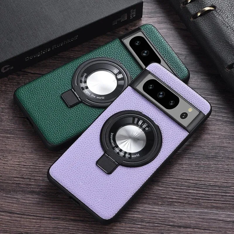 Luxury Litchi Pattern Magnetic Bracket Phone Case For Google Pixel 7 8