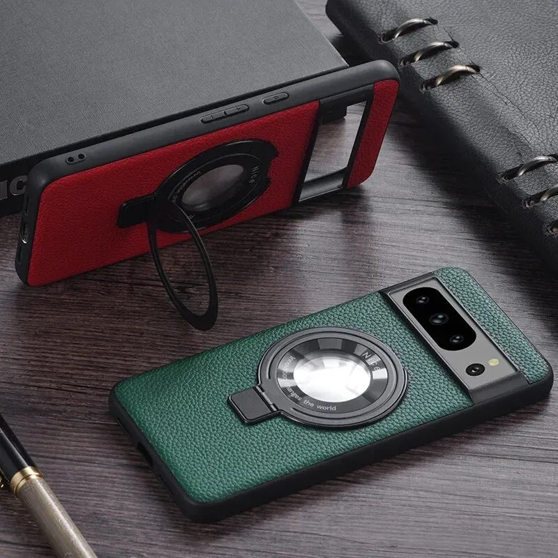 Luxury Litchi Pattern Magnetic Bracket Phone Case For Google Pixel 7 8