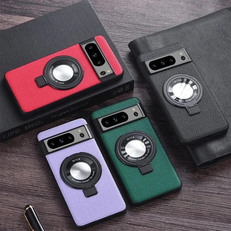 Luxury Litchi Pattern Magnetic Bracket Phone Case For Google Pixel 7 8