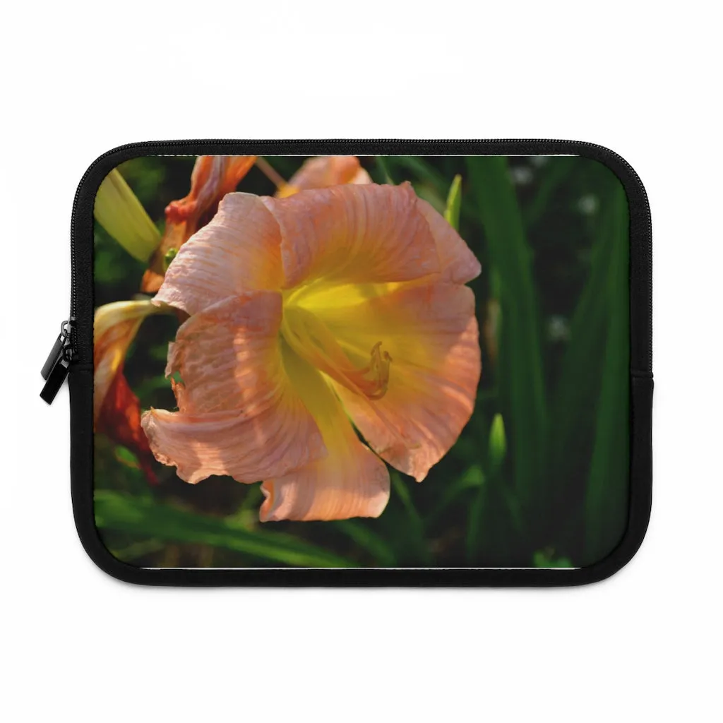 Peach and Yellow Flower Laptop Sleeve