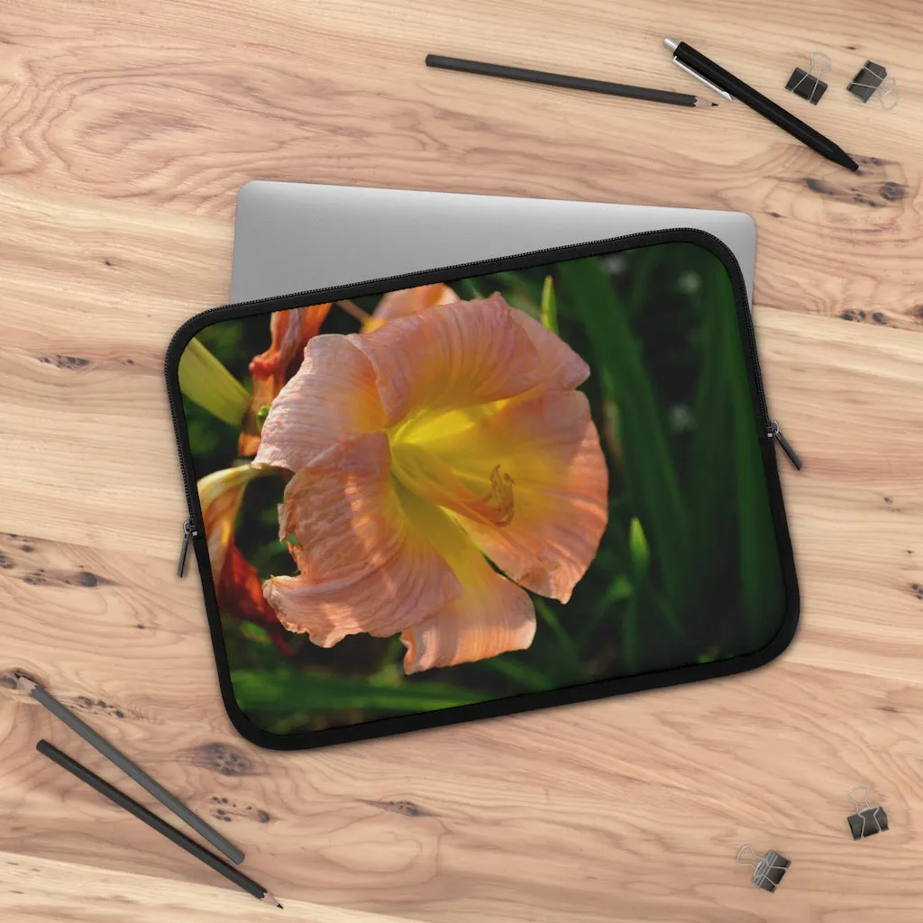 Peach and Yellow Flower Laptop Sleeve