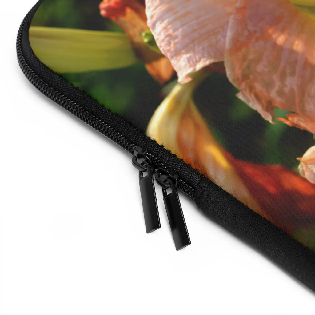 Peach and Yellow Flower Laptop Sleeve