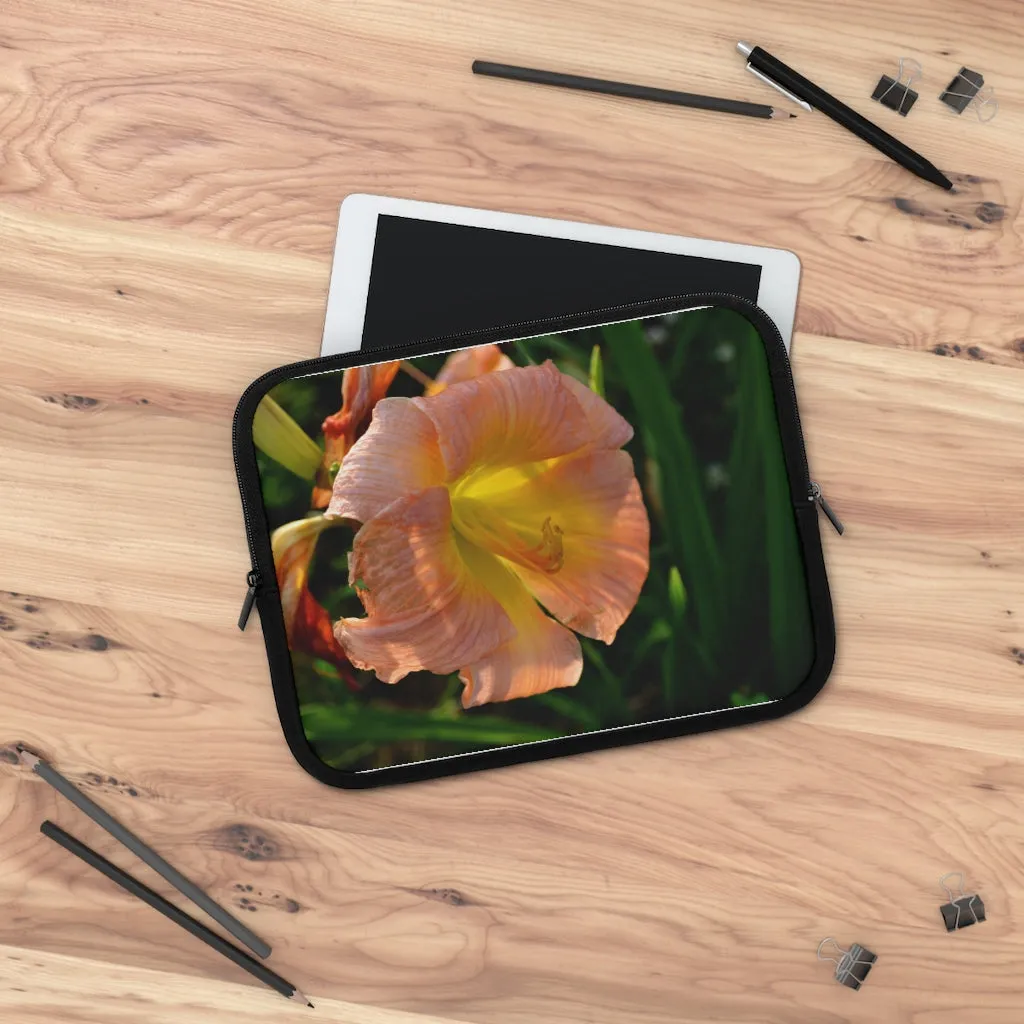 Peach and Yellow Flower Laptop Sleeve