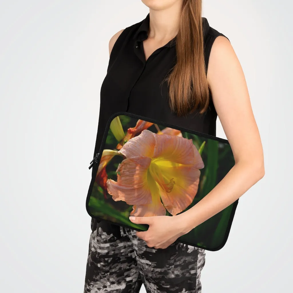 Peach and Yellow Flower Laptop Sleeve