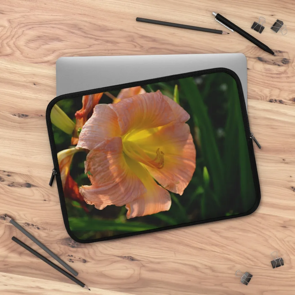 Peach and Yellow Flower Laptop Sleeve