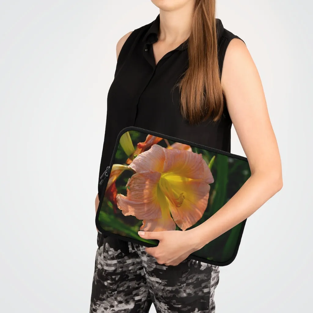 Peach and Yellow Flower Laptop Sleeve