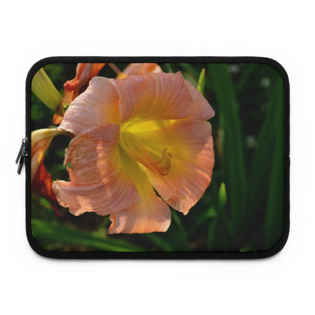 Peach and Yellow Flower Laptop Sleeve