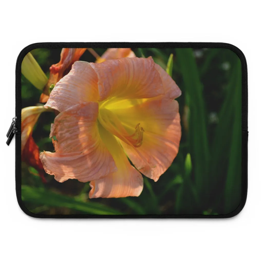 Peach and Yellow Flower Laptop Sleeve