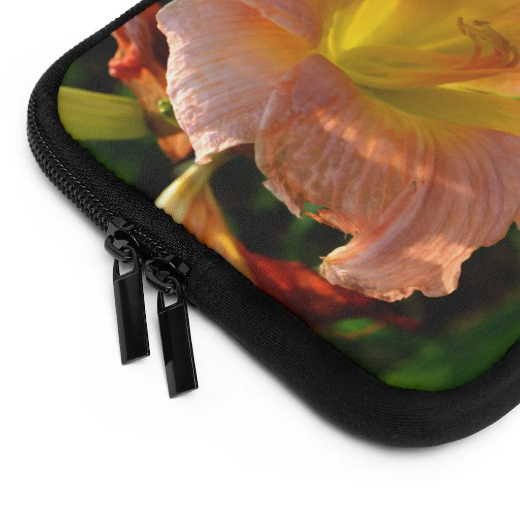 Peach and Yellow Flower Laptop Sleeve