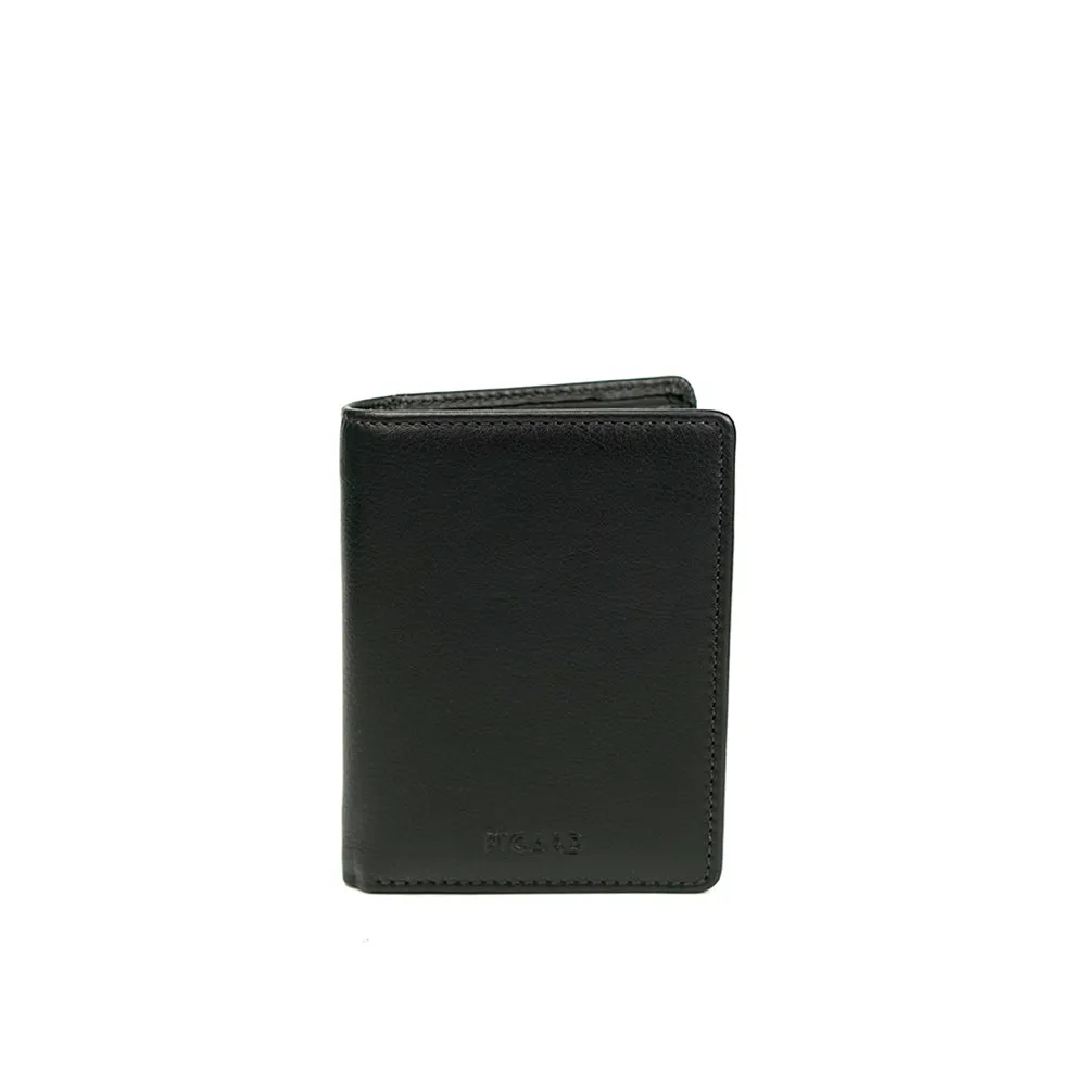 Picard Brooklyn Men's Bifold Leather Wallet with Card Window and Zippered Compartment (Black)