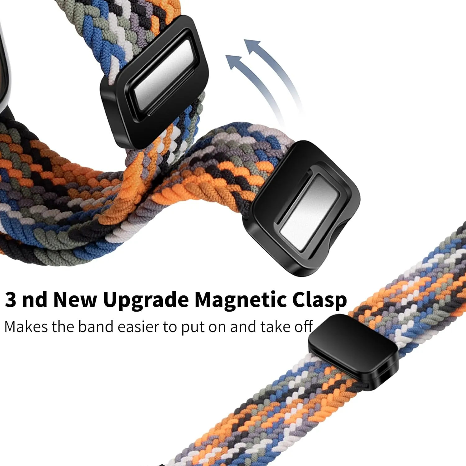Qimela Sport Solo Loop Compatible with Apple Watch Band 38mm 40mm 41mm 42mm 44mm 45mm 46mm 49mm for Women Men,Magnetic Strap Stretchy Braided Wristband for iWatch Series 10 9 8 7 6 5 4 3 Ultra 2 1 SE