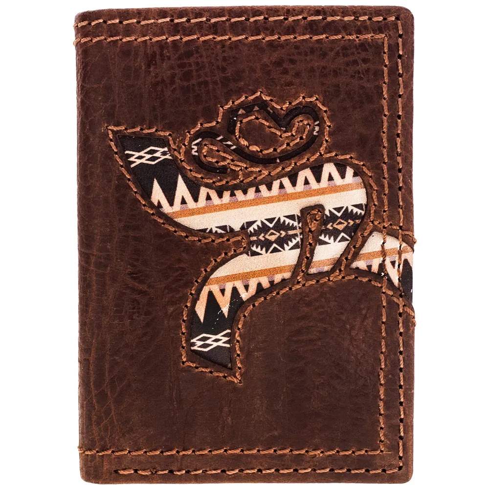 "Strap" Brown/Aztec Roughy Trifold Wallet