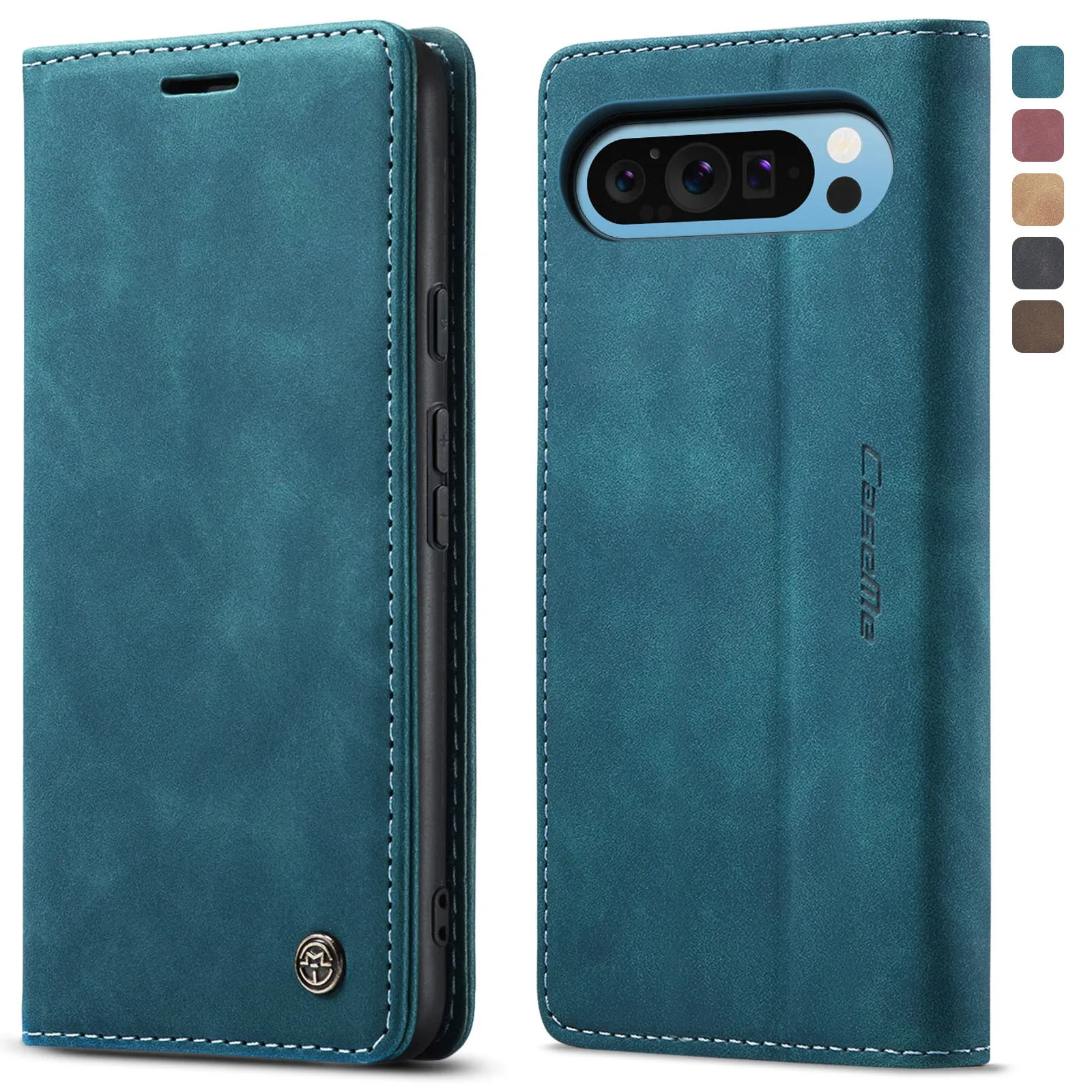 Retro Business PU Leather Wallet Flip Phone Case For Google Pixel 9