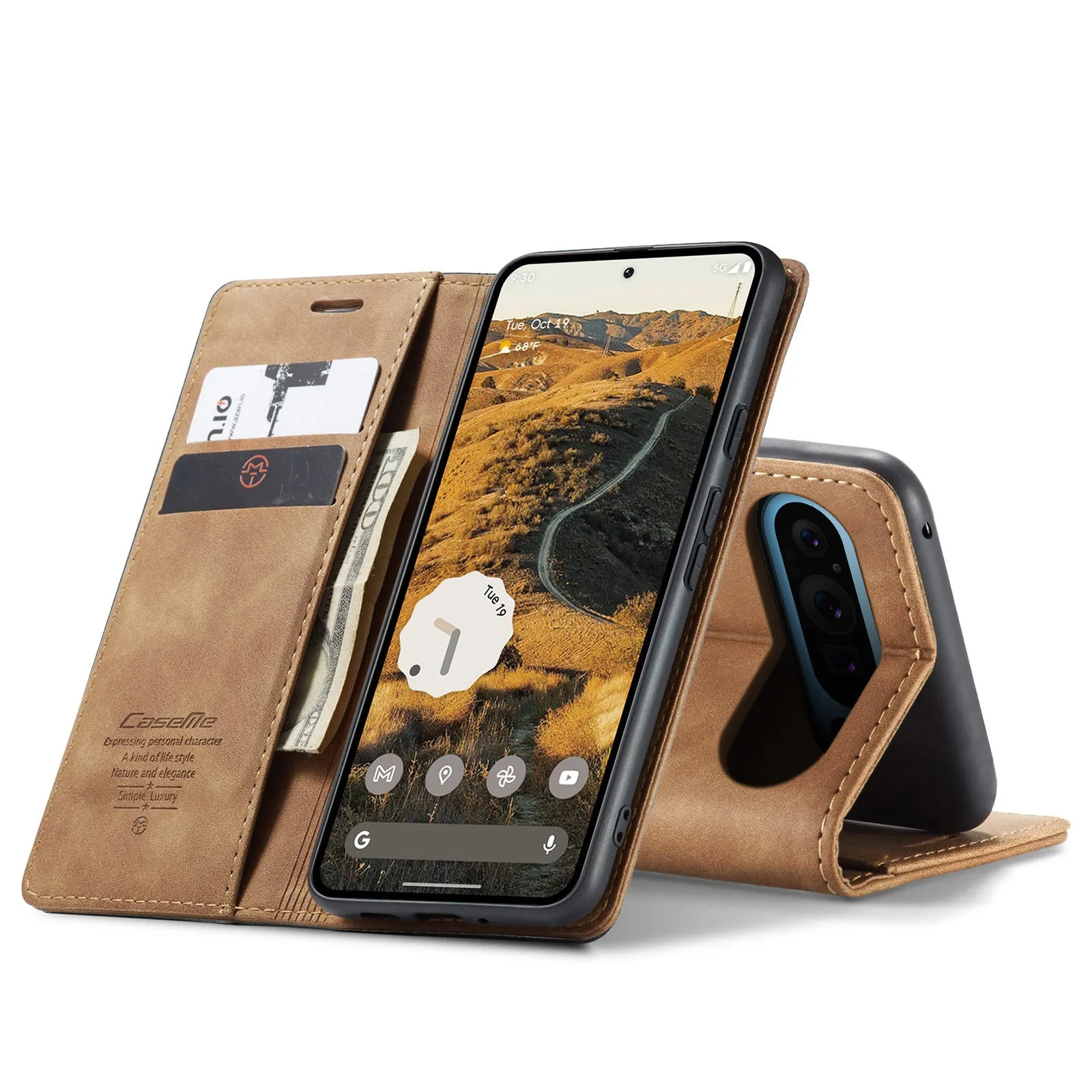 Retro Business PU Leather Wallet Flip Phone Case For Google Pixel 9