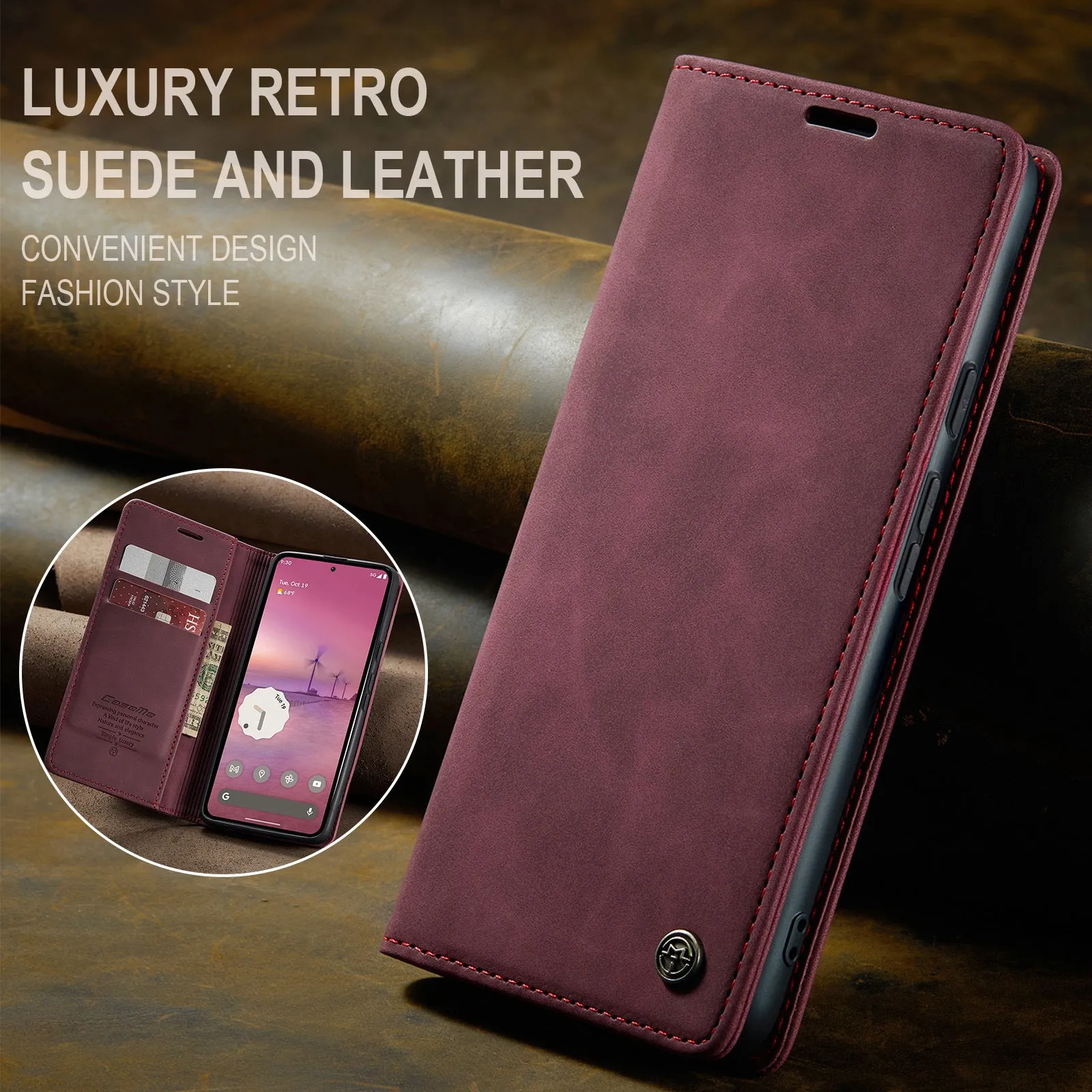 Retro Business PU Leather Wallet Flip Phone Case For Google Pixel 9