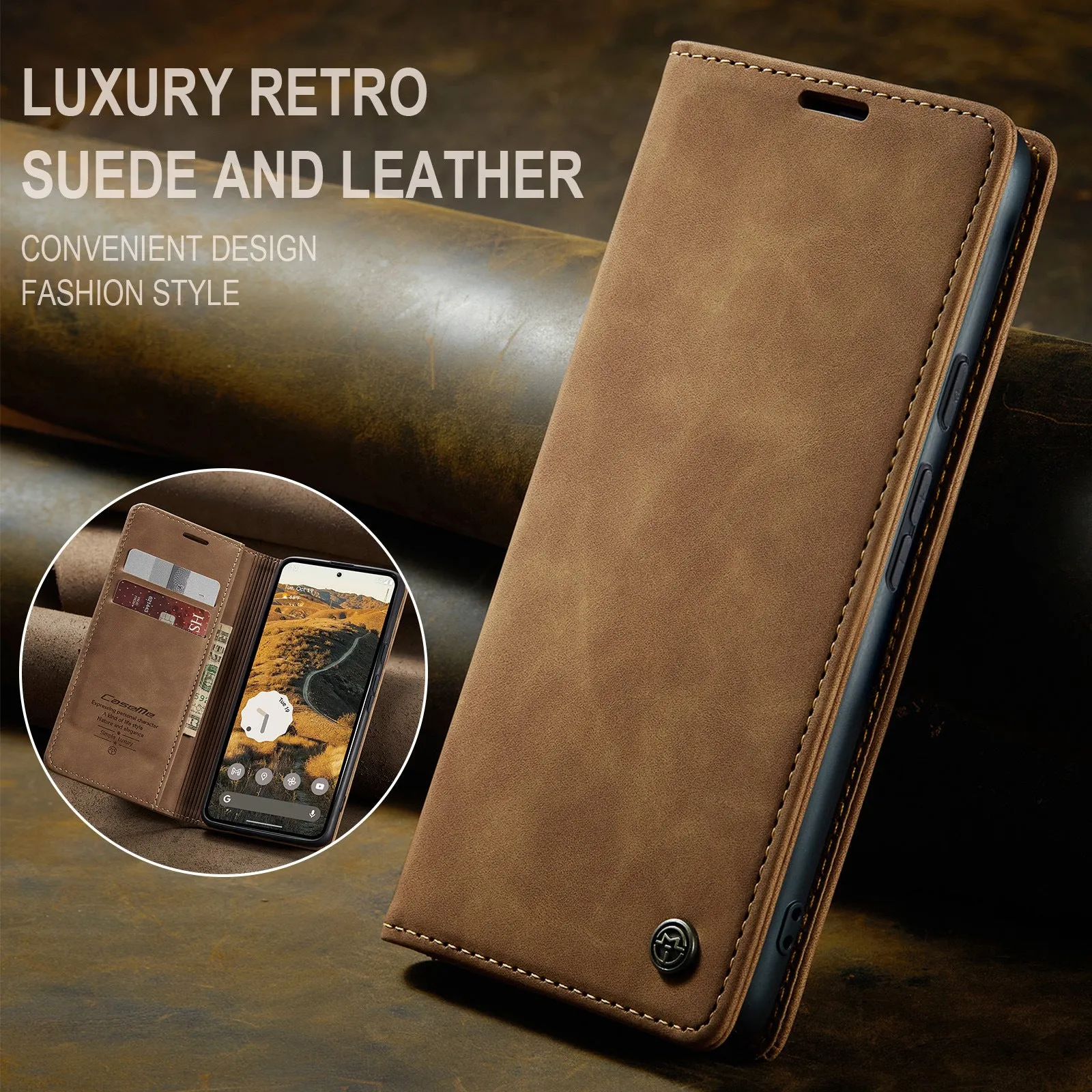 Retro Business PU Leather Wallet Flip Phone Case For Google Pixel 9